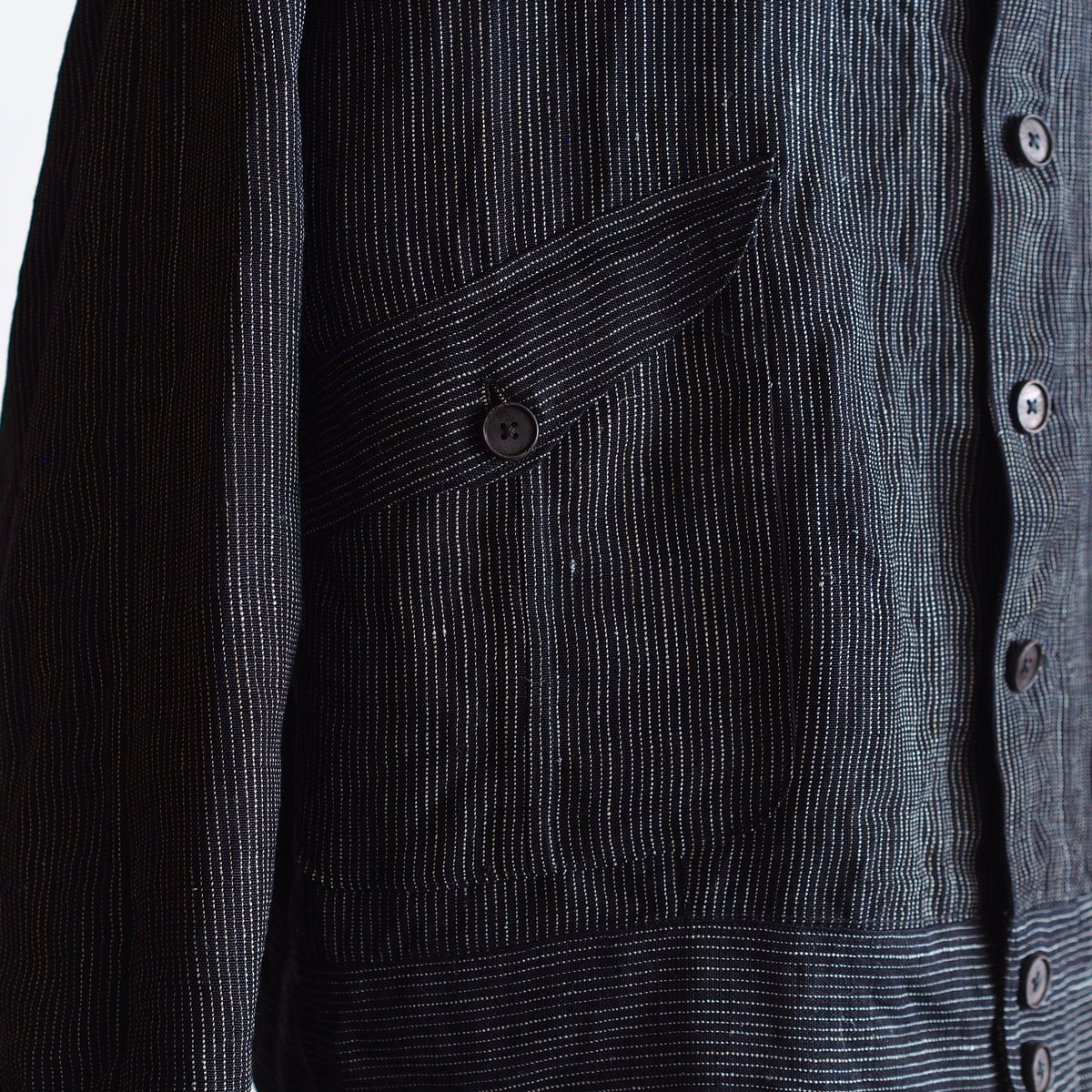 NORA SHORT JACKET~Japan old stripe hemp fabric~