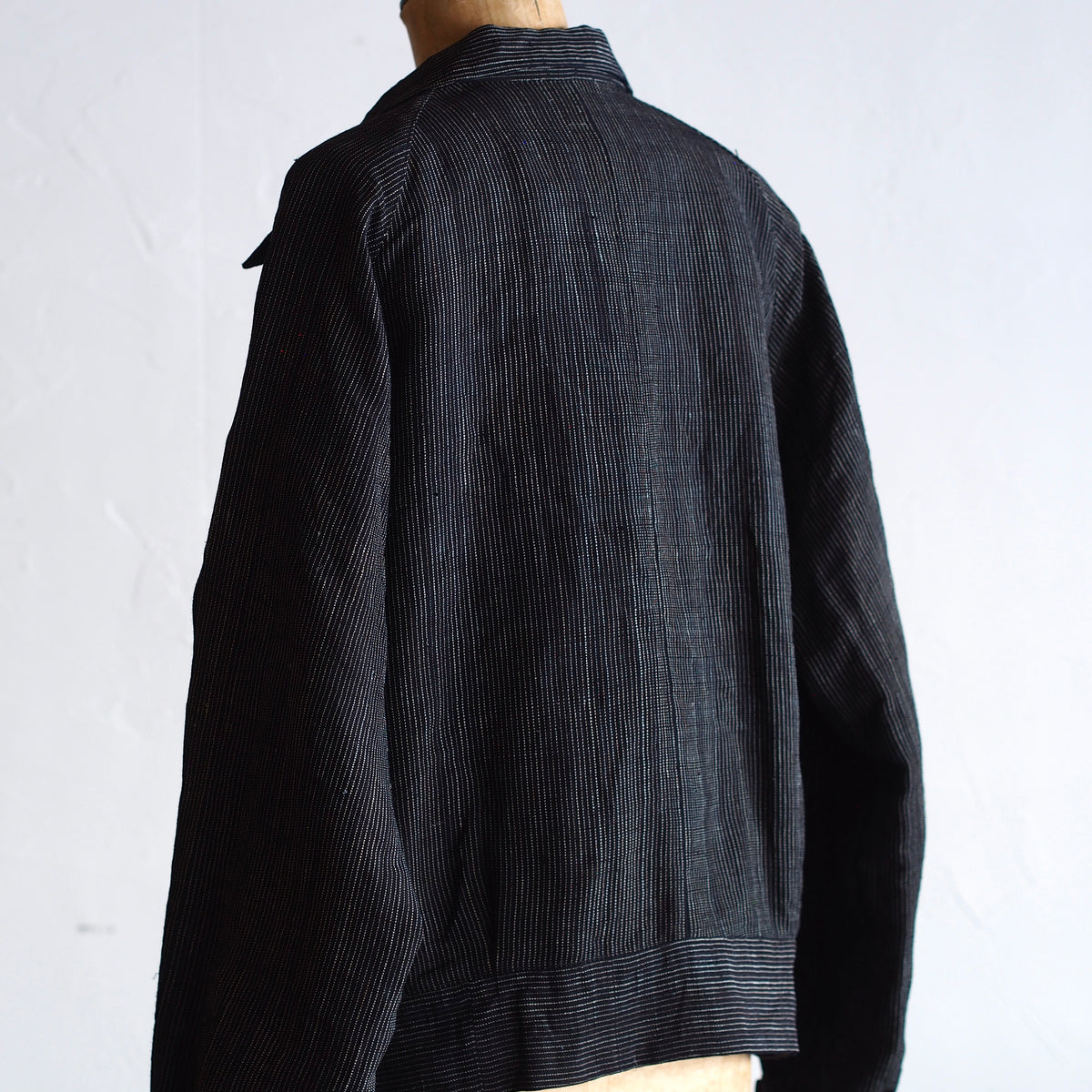 NORA SHORT JACKET~Japan old stripe hemp fabric~