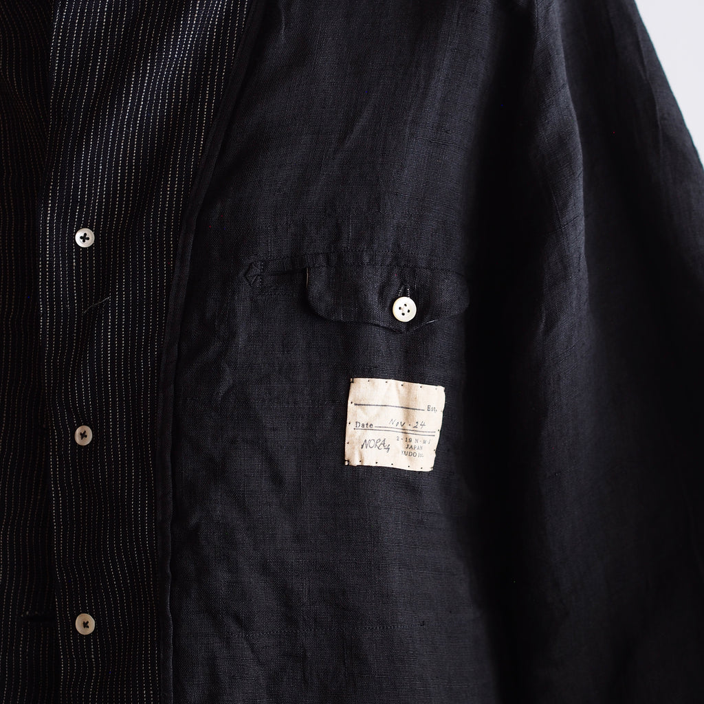 NORA SHORT JACKET~Japan old stripe hemp fabric~