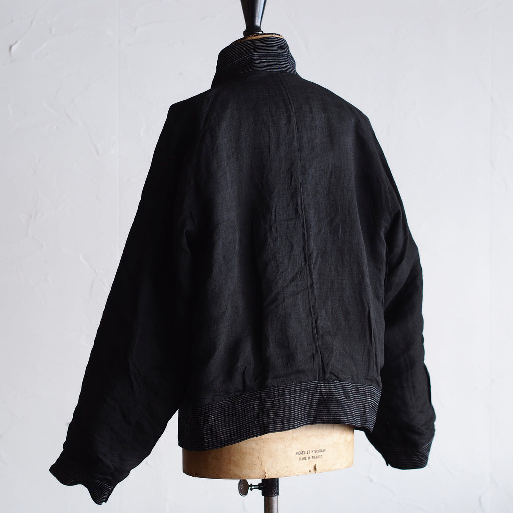NORA SHORT JACKET~Japan old stripe hemp fabric~