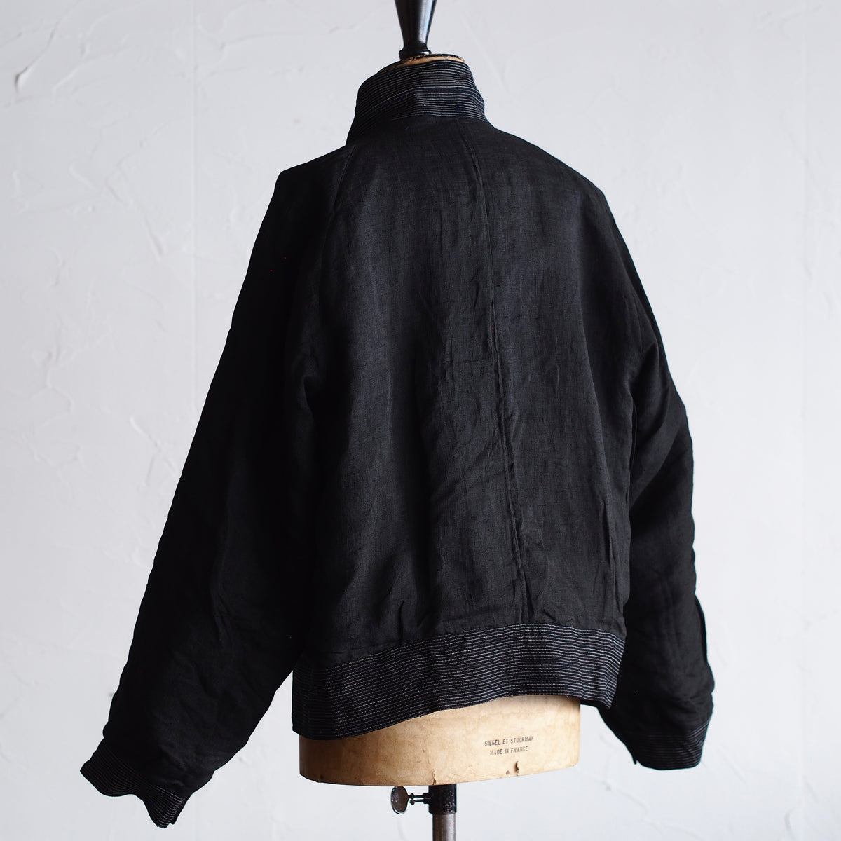 NORA SHORT JACKET~Japan old stripe hemp fabric~
