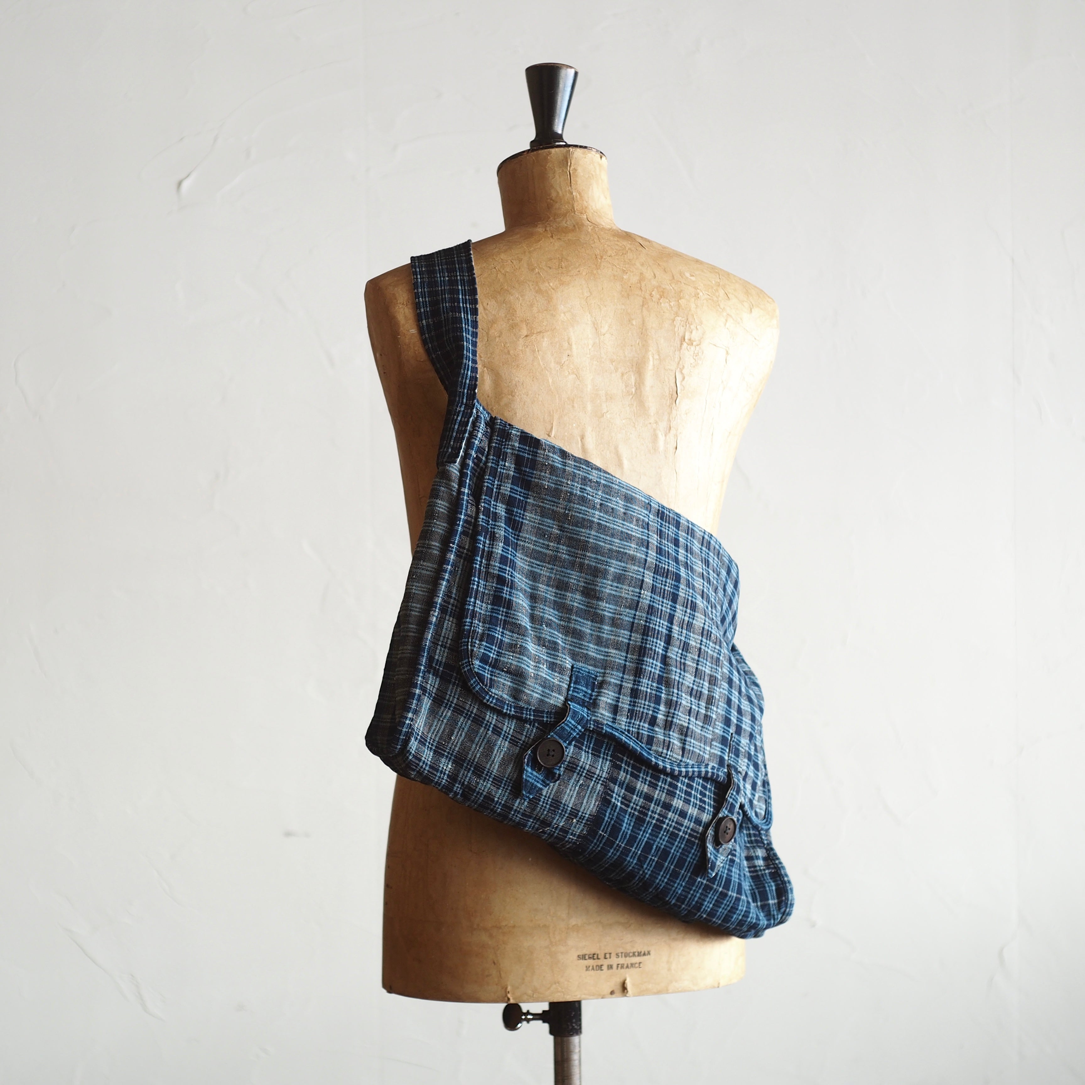 NORA BAG~type postman~japan old indigo cotton fabric