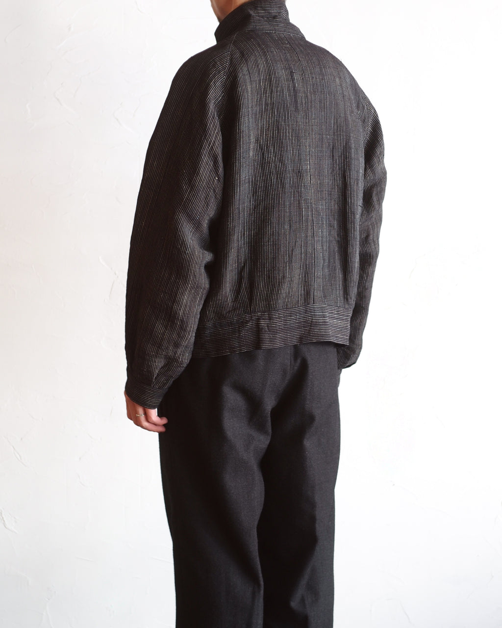 NORA SHORT JACKET~Japan old stripe hemp fabric~