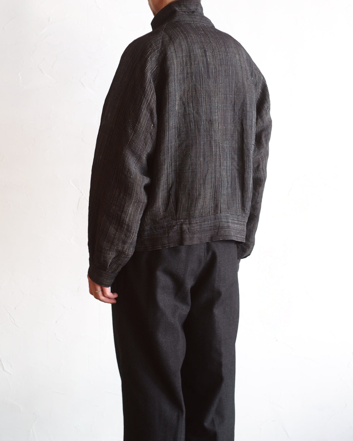 NORA SHORT JACKET~Japan old stripe hemp fabric~