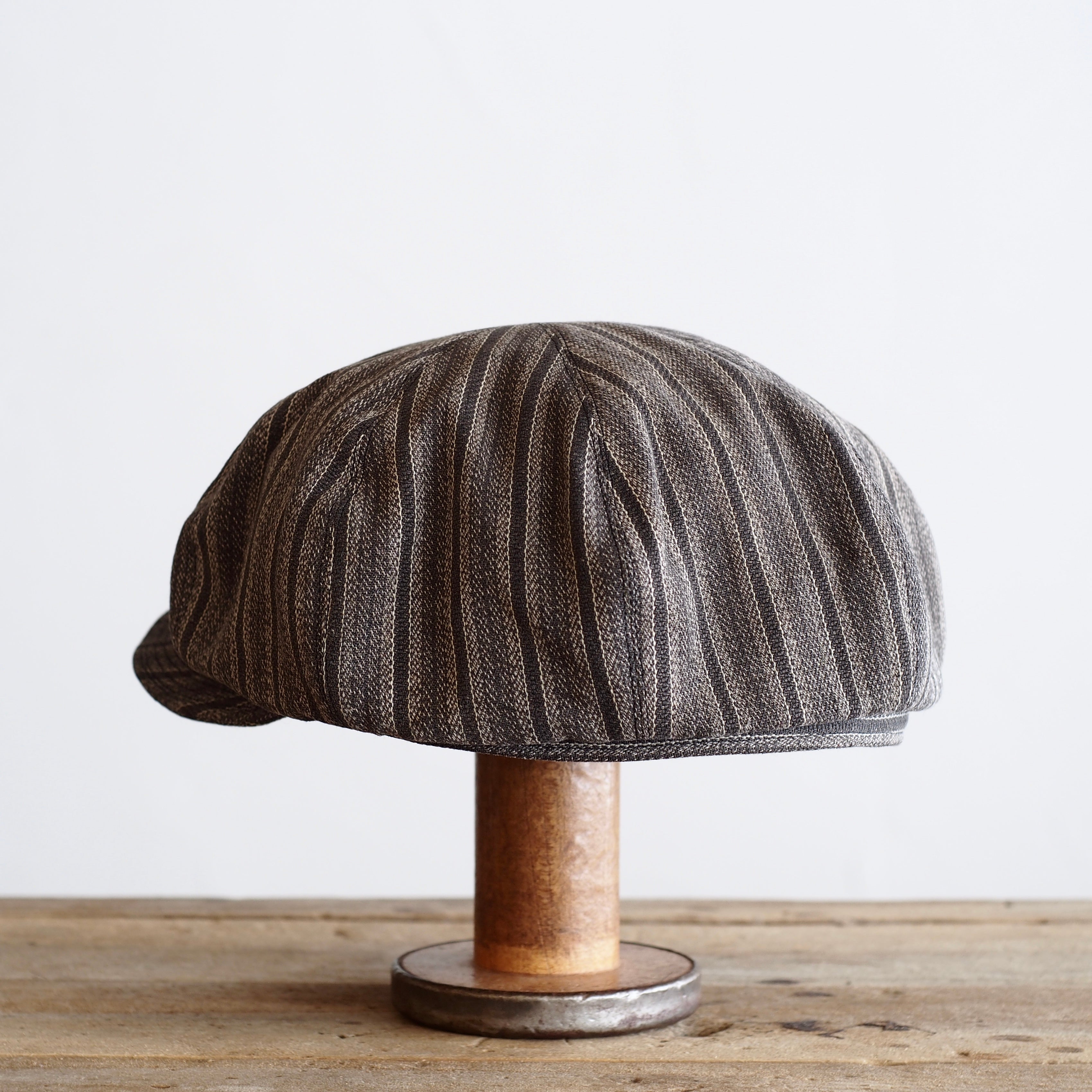 FRENCH VINTAGE FABRIC CAP ~type newsboy~stripe 60