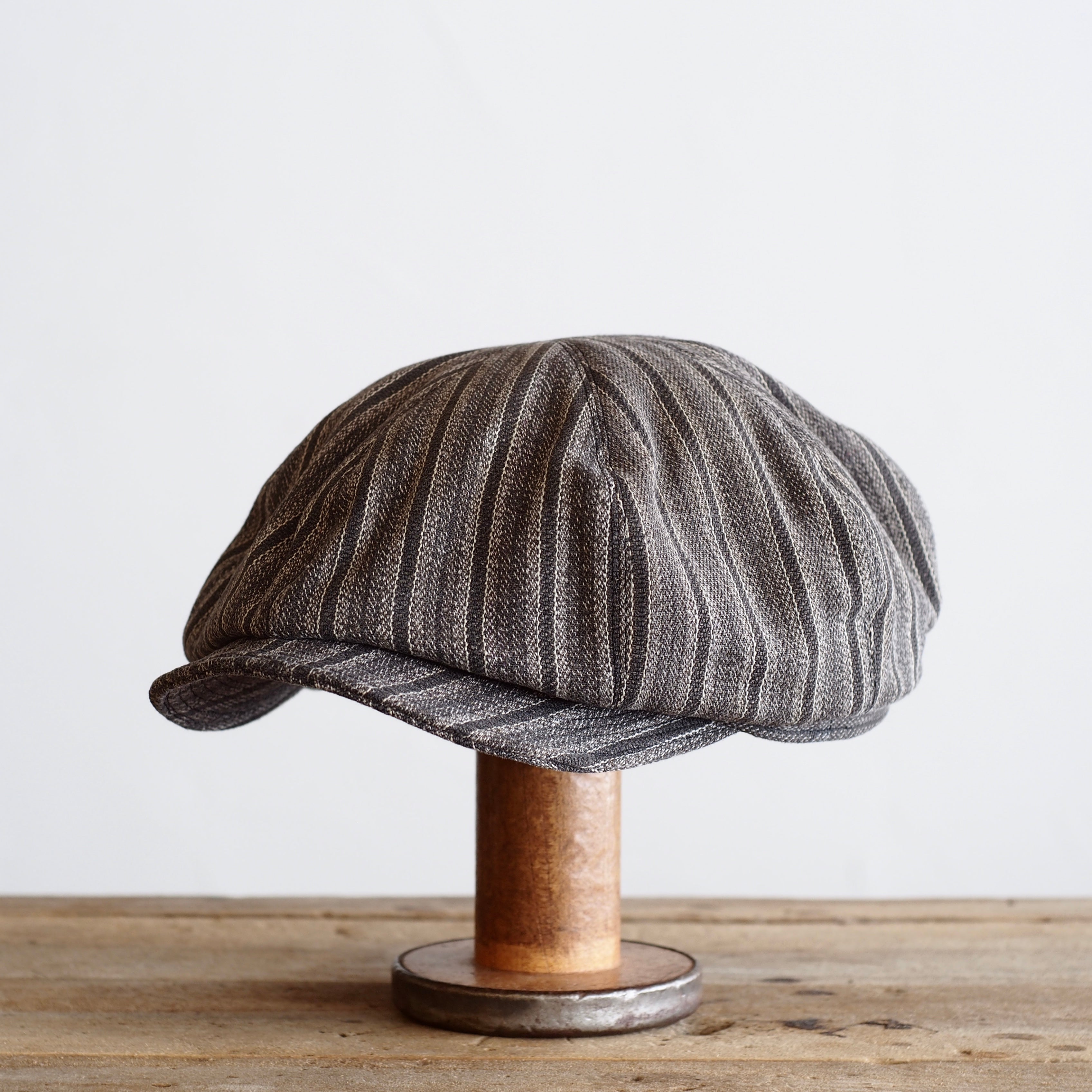 FRENCH VINTAGE FABRIC CAP ~type newsboy~stripe 61