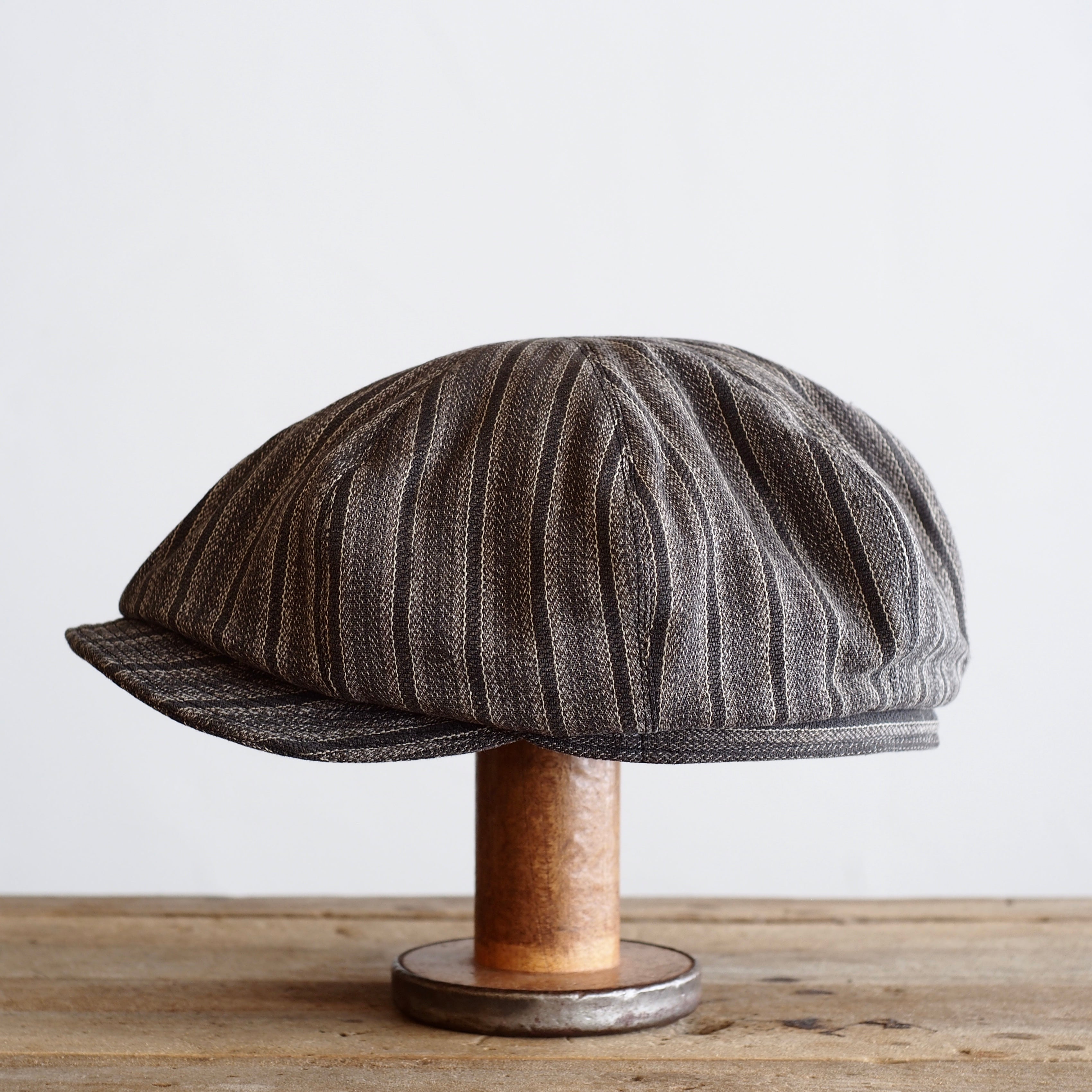 FRENCH VINTAGE FABRIC CAP ~type newsboy~stripe 61
