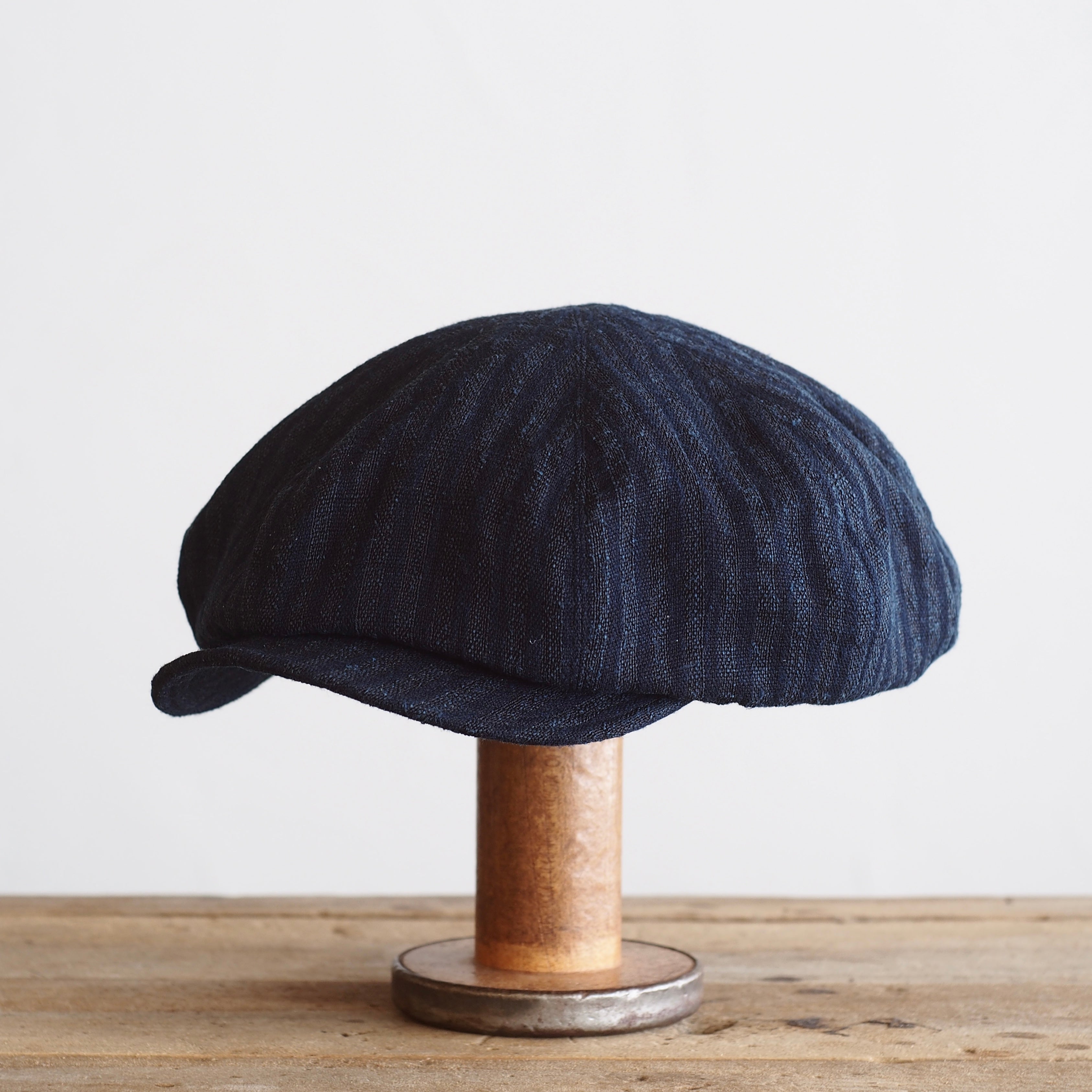 JAPAN VINTAGE FABRIC CAP ~type newsboy~60 meiji hemp 縞