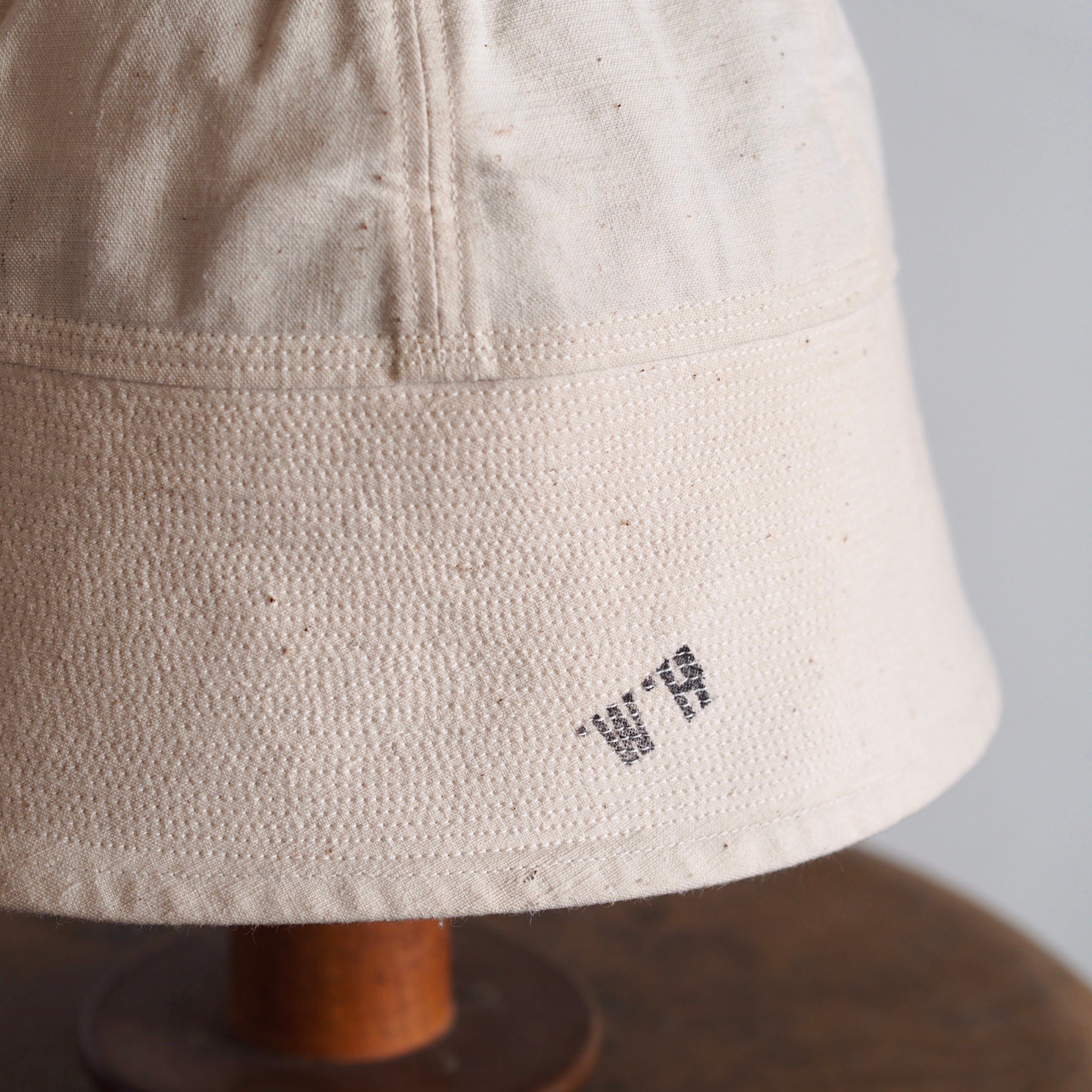 FRENCH VINTAGE LINEN FABRIC HAT ~type sailor~60②
