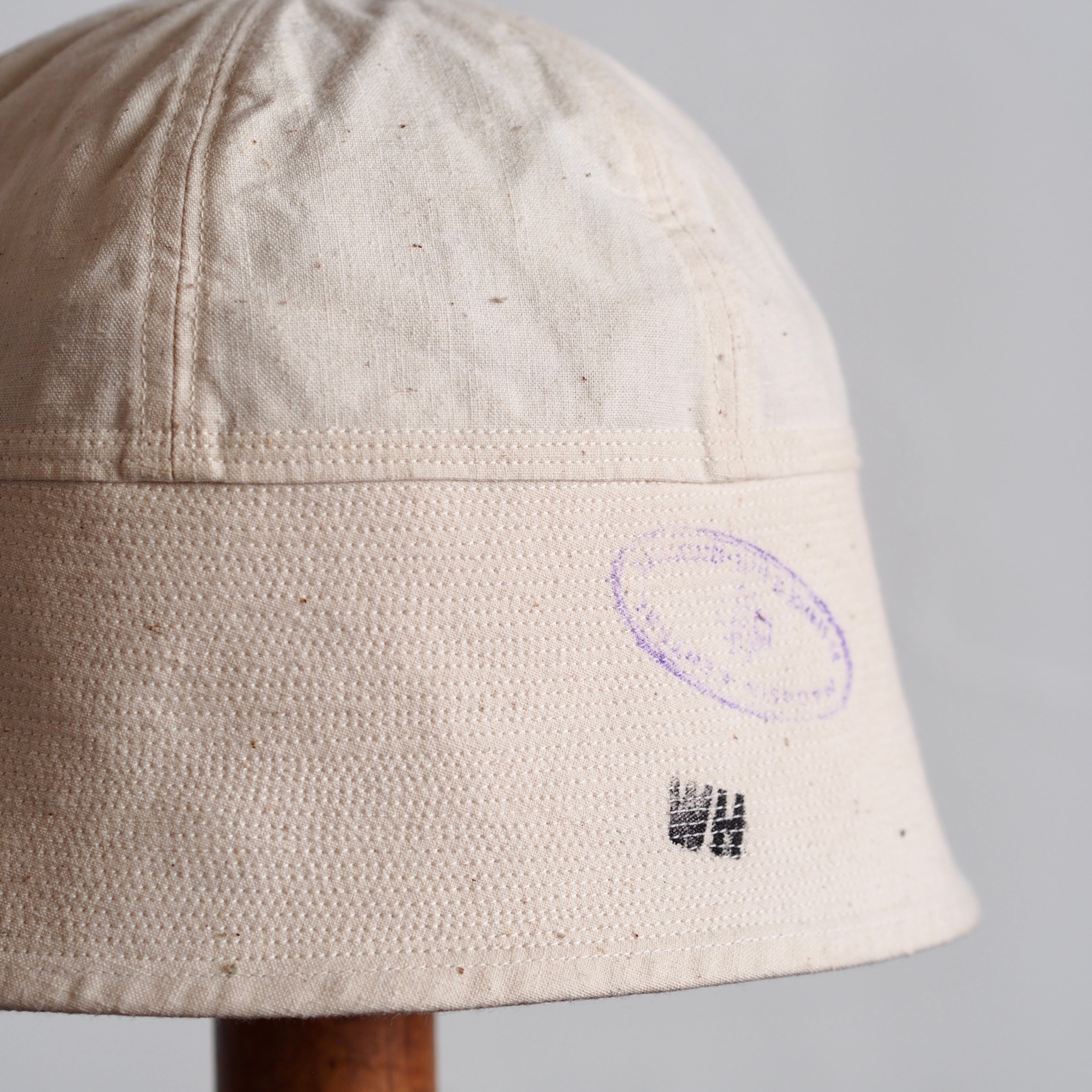 FRENCH VINTAGE LINEN FABRIC HAT ~type sailor~60①
