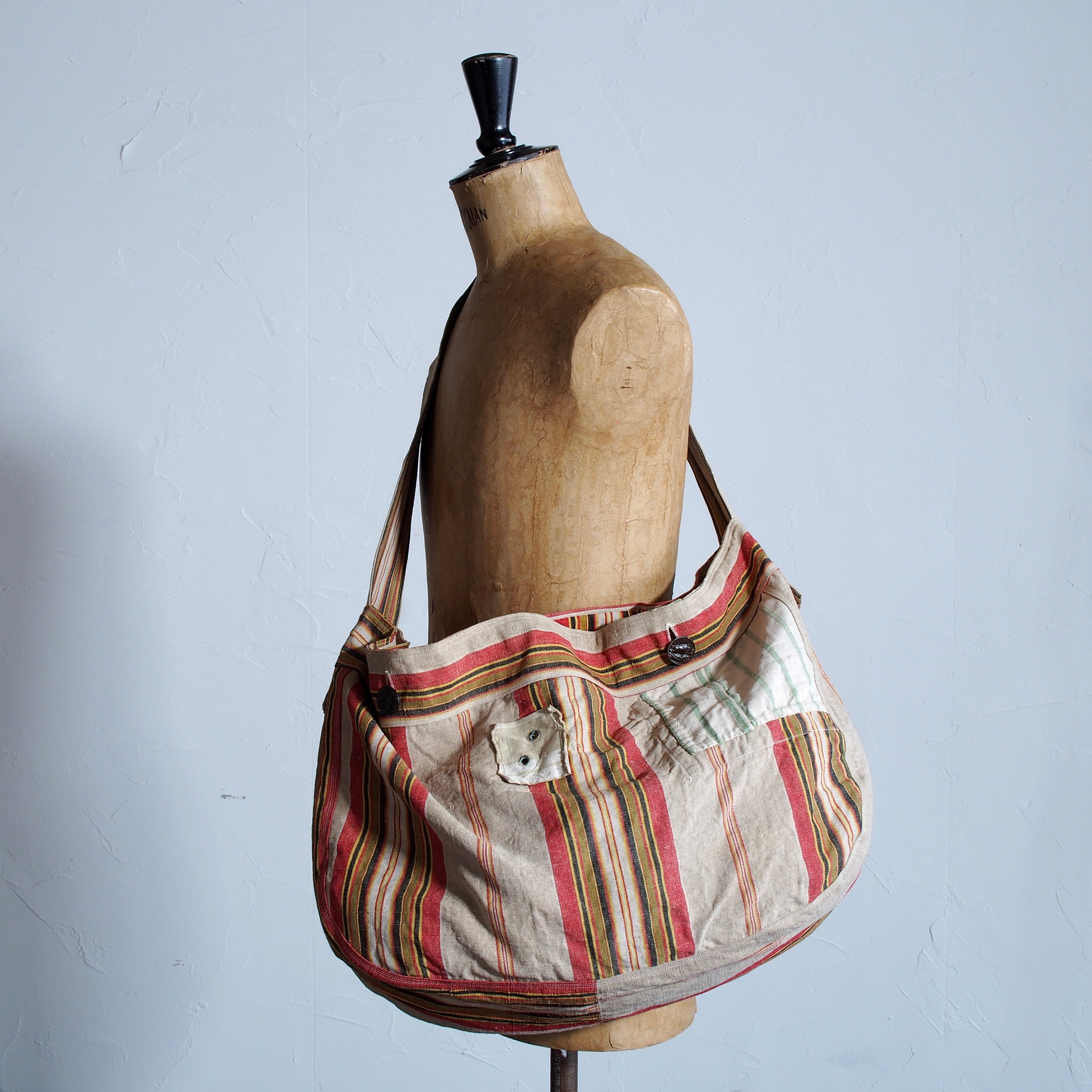 NORA BAG~type newspaper~french old linen fabric