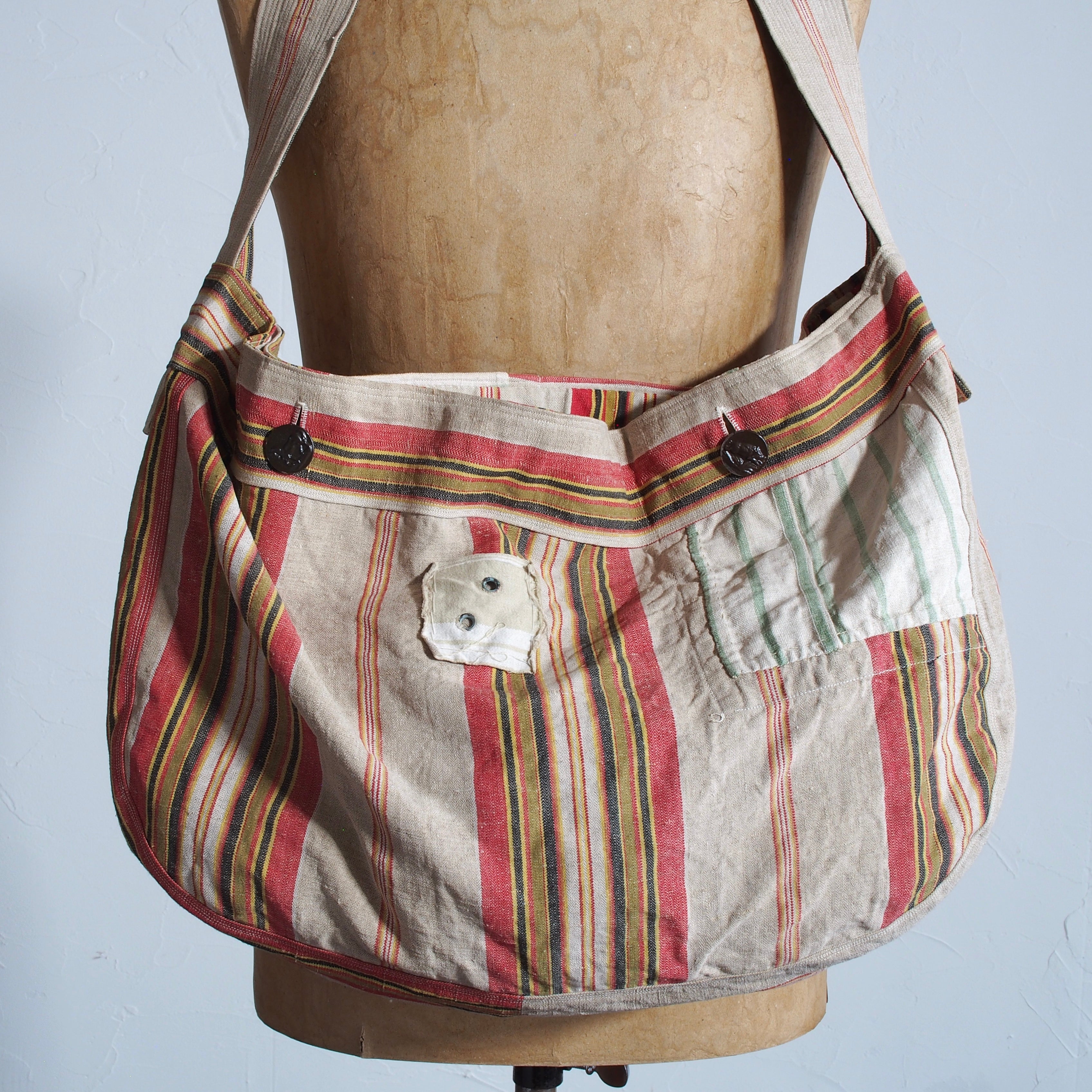 NORA BAG~type newspaper~french old linen fabric