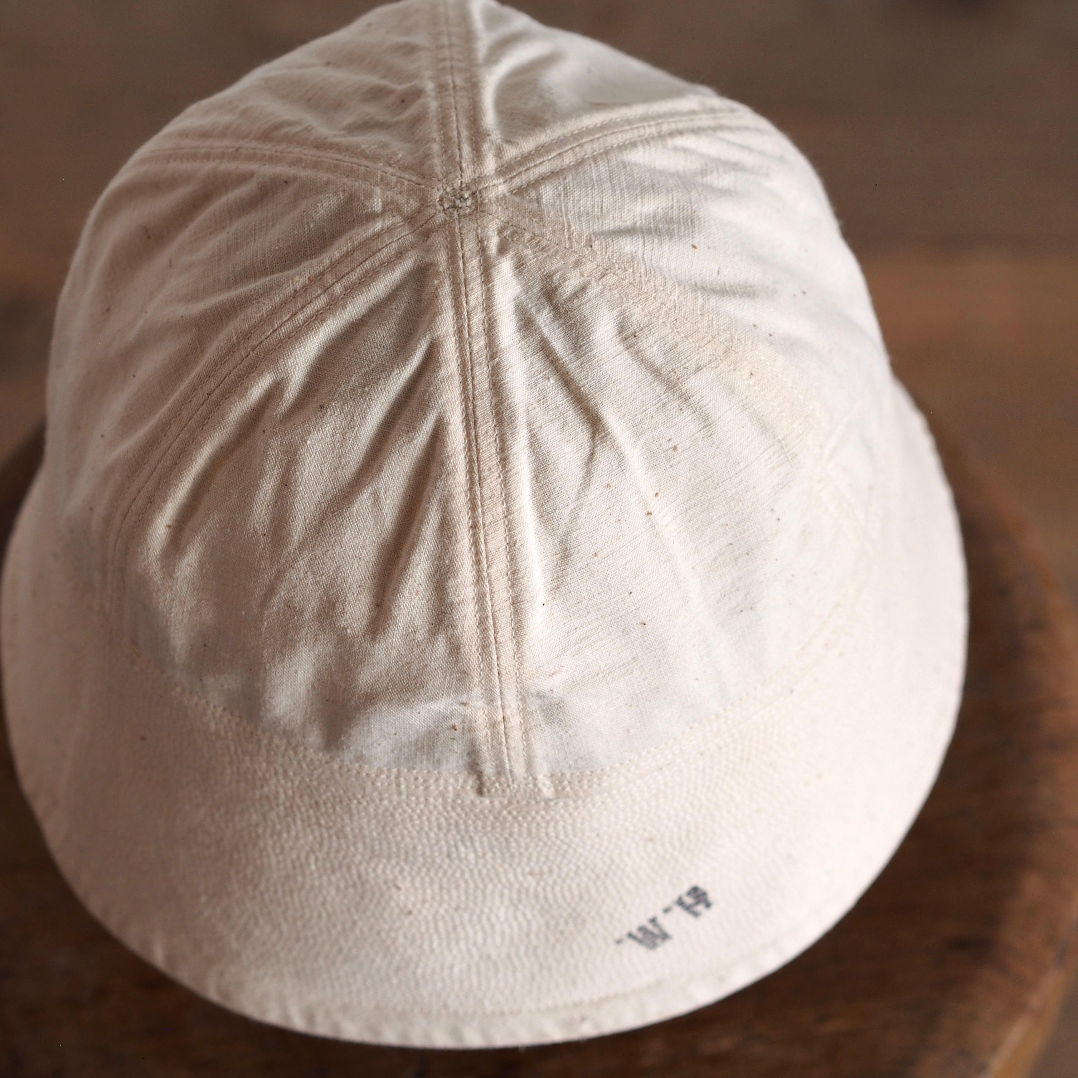 FRENCH VINTAGE LINEN FABRIC HAT ~type sailor~60②