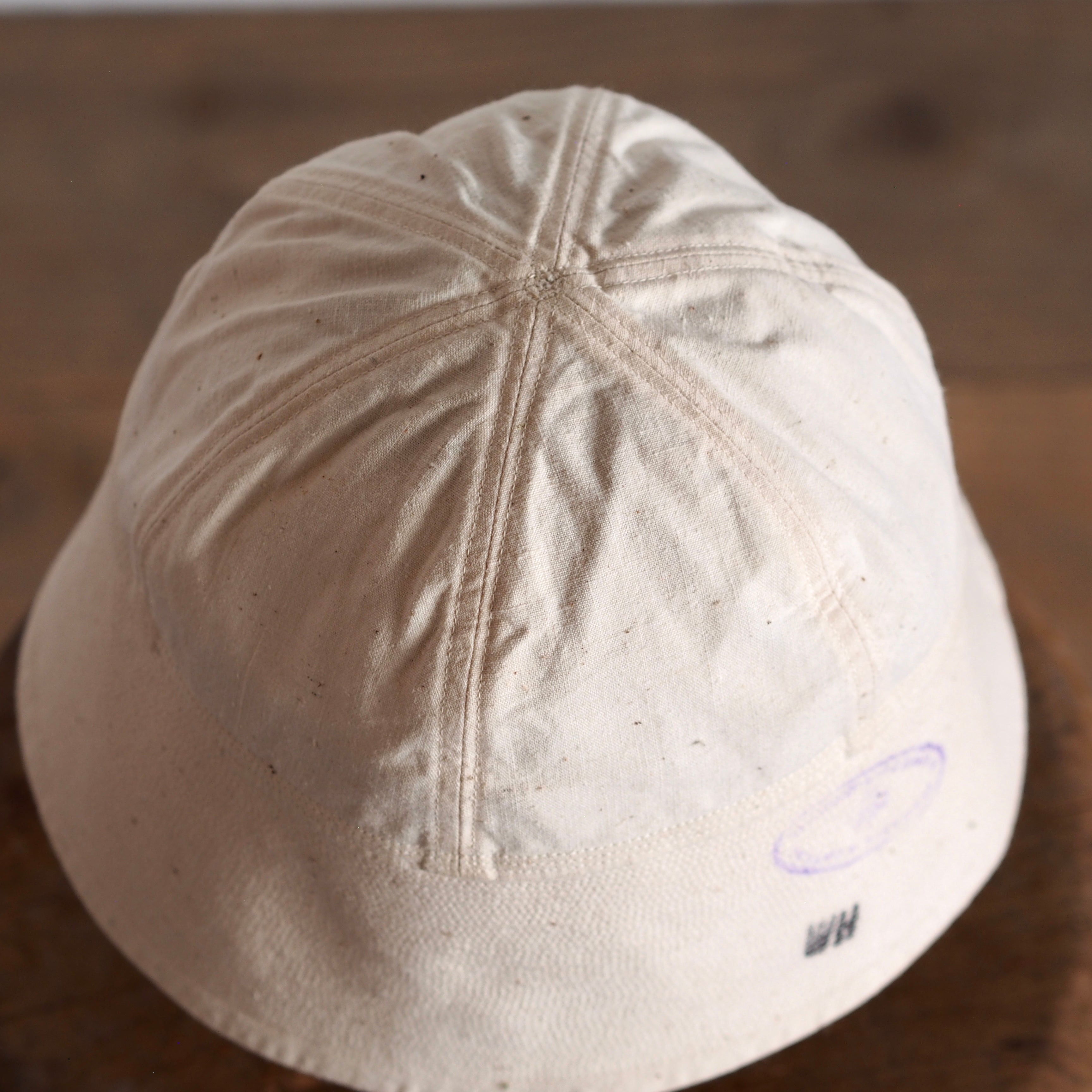 FRENCH VINTAGE LINEN FABRIC HAT ~type sailor~60①