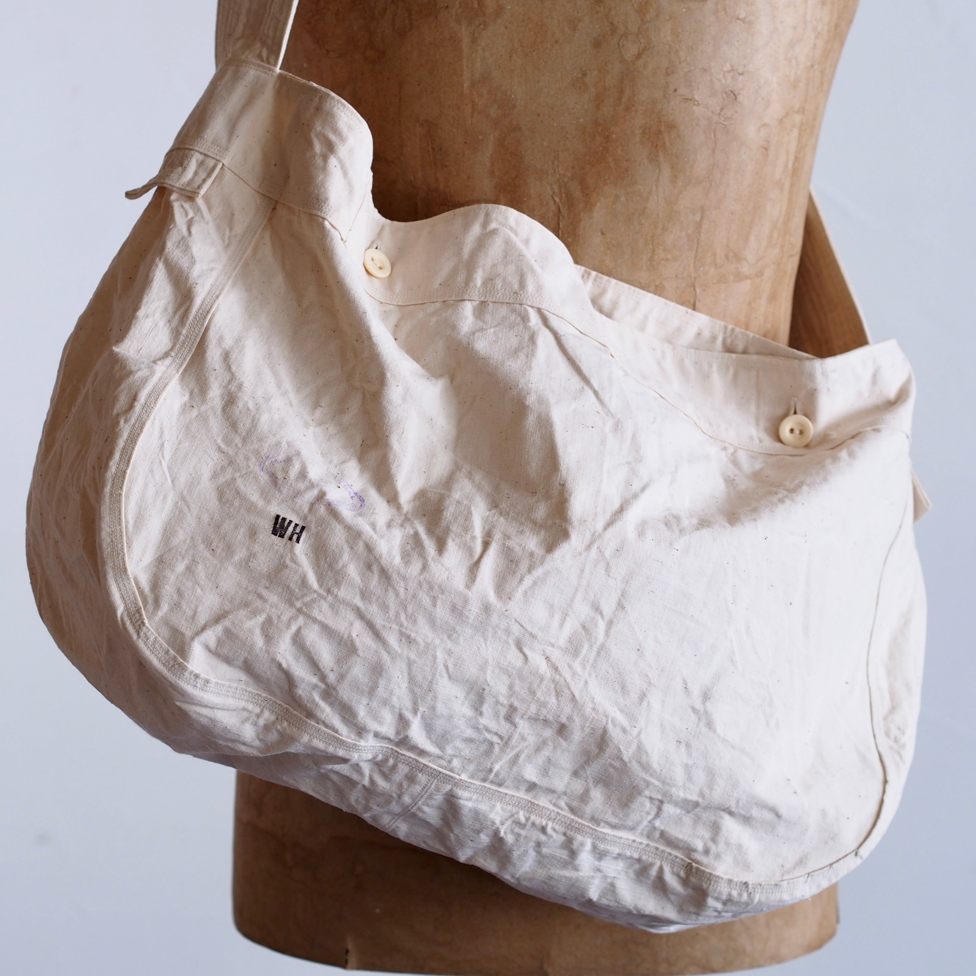 NORA BAG~type newspaper~french old apron fabric